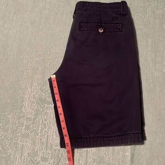 Aeropostale 32 waist navy shorts 10” inseam drawstring belt inside. Red accents - Picture 8 of 15